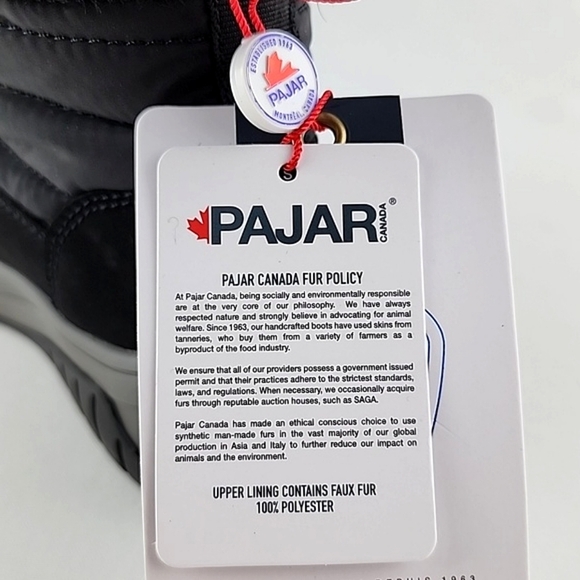 PAJAR Youth Black Winter Waterproof Boots Velcro Insulated Rated -30c Size US 1 - Picture 16 of 16